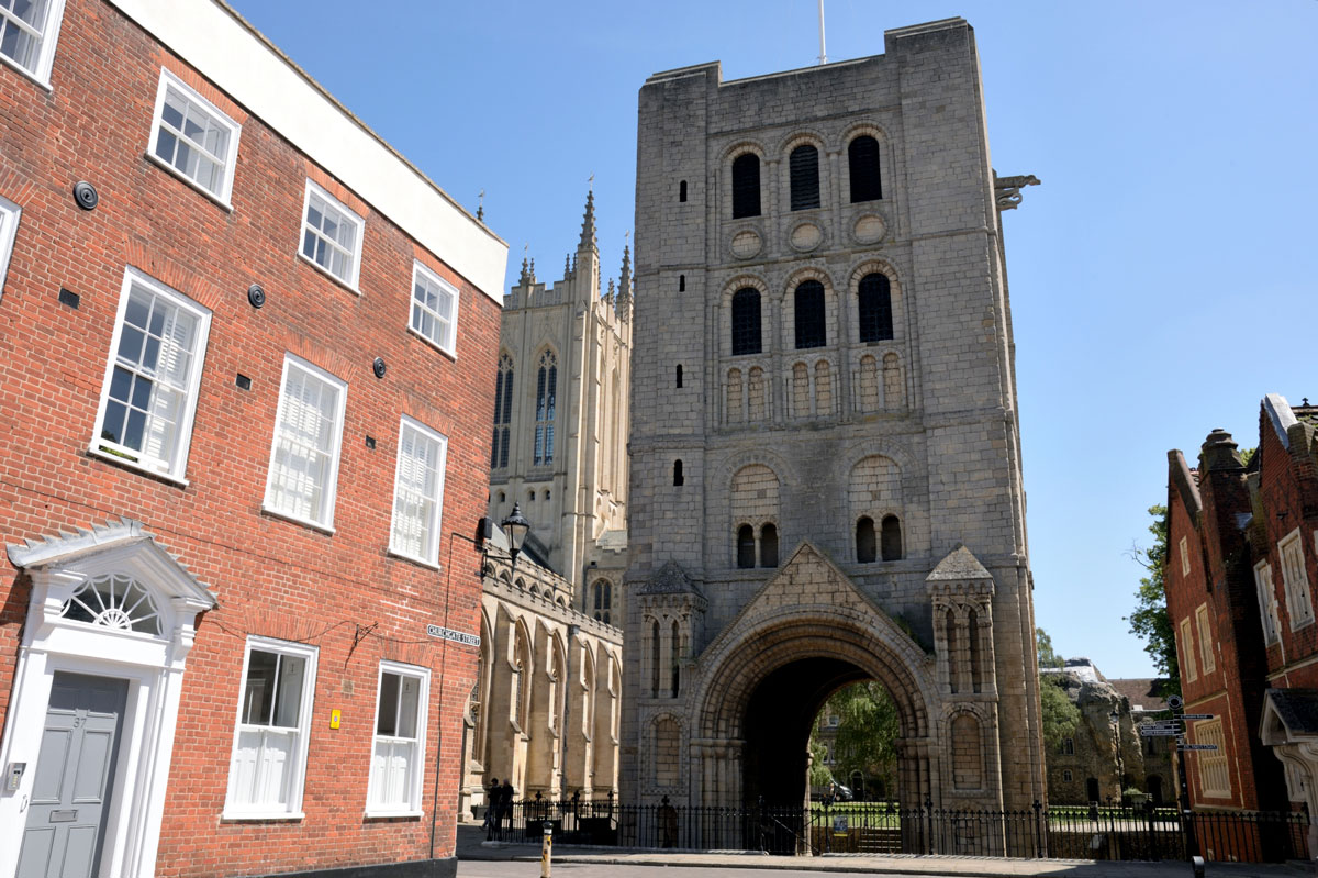 The Norman Tower original gateway to the Abbey Church Bury St Edmunds, photo credit Rebecca Austin