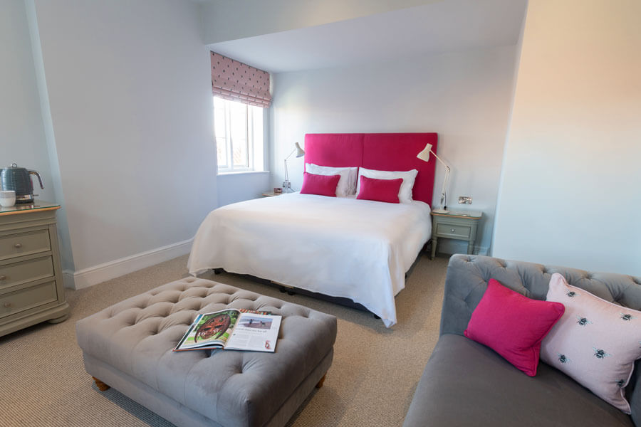 The Crown and Castle at Orford refurbished deluxe bedroom